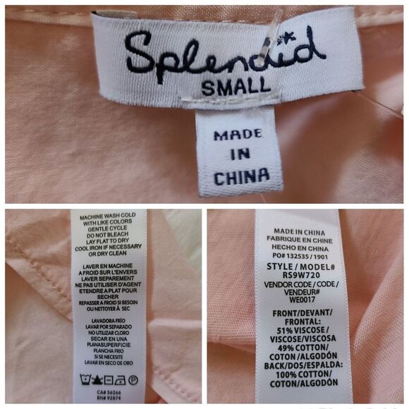 NWT|Splendid Pink Button Down Shirt, SMALL - Picture 8 of 9